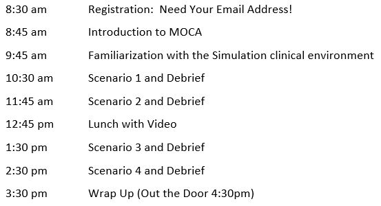 University of Chicago Simulation Center MOCA® Training Agenda