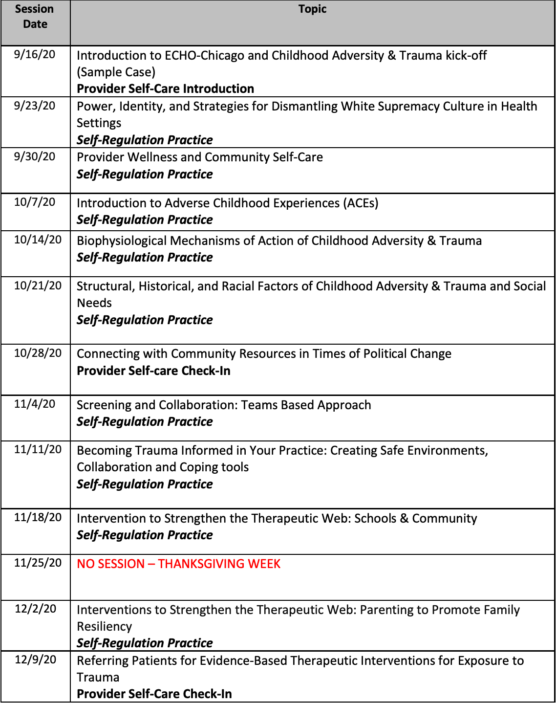 ECHO-Chicago: Childhood Adversity & Trauma: Strategies for Promoting Health Agenda