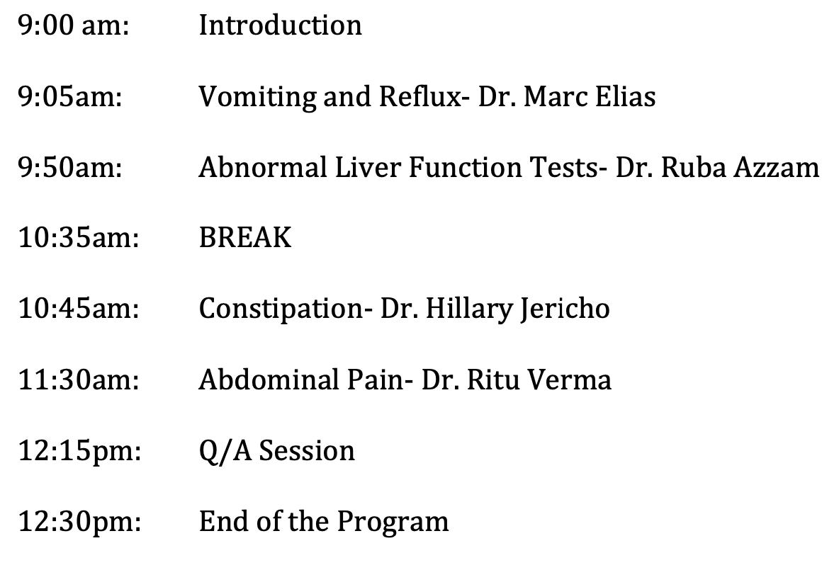 Clinical Pearls in Pediatric Gastroenterology for the Primary Care Physician Agenda